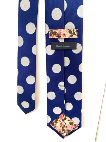 폴 스미스 도트 무늬 넥타이 네이비 꽃무늬 입학식 결혼식 정장