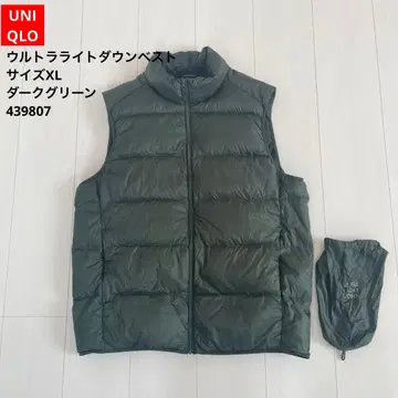 유니클로 울트라 라이트 다운 베스트 XL 다크 그린 439807