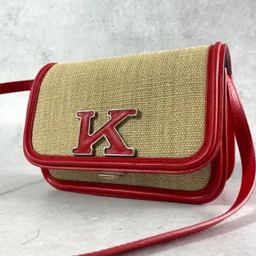 구하기 어려움 키튼 kiton 숄더백 라피아 x 가죽 미니