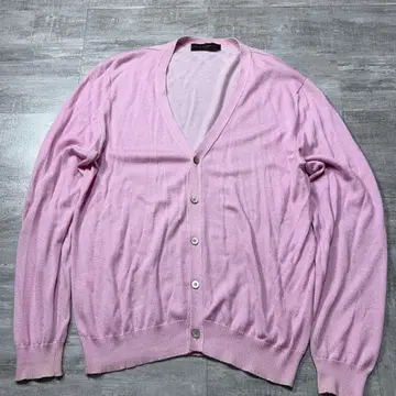 ETRO 에트로 핑크 캐시미어/실크 혼방 가디건 5버튼 XL