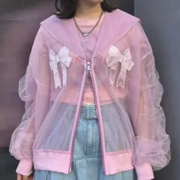 Candy stripperTULLE SHEER SAILOR BLOUSON