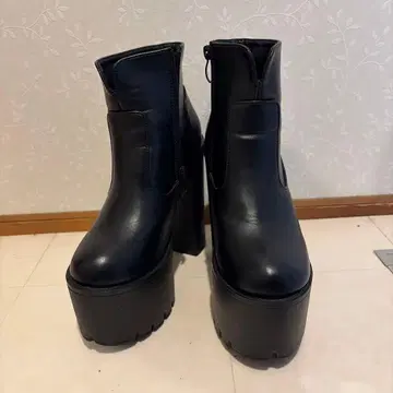 통굽 부츠 13cm 플랫폼 부츠 사이드 지퍼