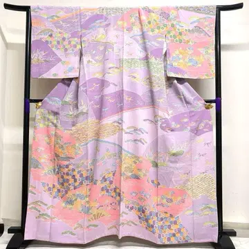 호몬기 원산 모란 송죽매 하나비시 칠보 손글씨 기모노 046k