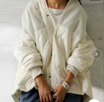 안티카 antique 이소재 도킹 블루종 퀼팅 아우터