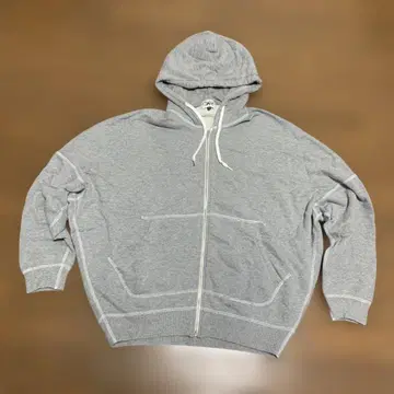 레어 Ganryu 변형 집업 후드 맨투맨 그레이 S