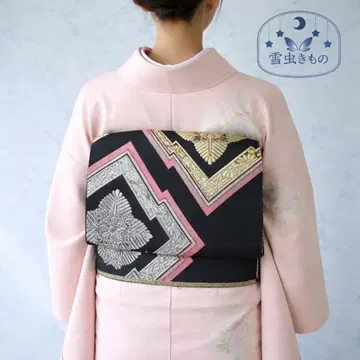 QQ3-31 후쿠로 오비 육통 골드 블랙 핑크 424cm 입학식에도 추천