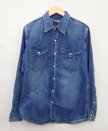 5079 Wrangler 워시 가공 데님 소재 웨스턴 셔츠