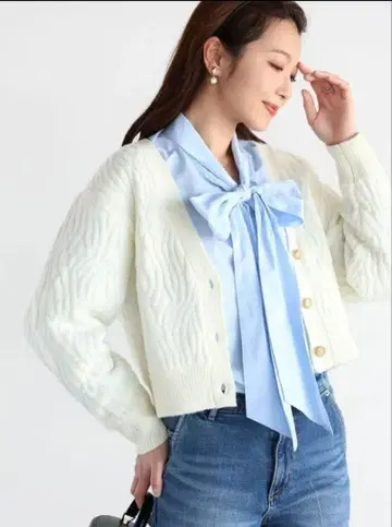 Aga 스콧 클럽 일본제 보타이 블라우스 블루