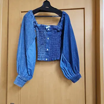 77circa 데님 블라우스