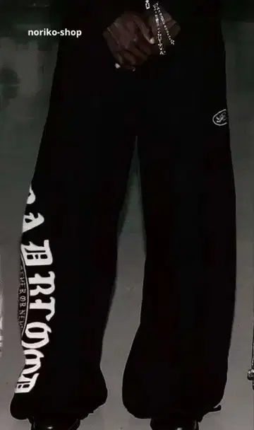 badblood 블랙 와이드 팬츠 프린트 XS