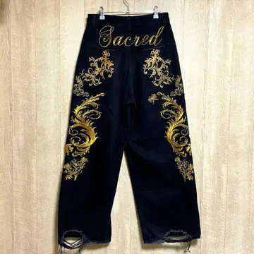 Jaded London 금 자수 데님