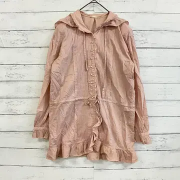 [페미닌한 스타일] 프릴 & 레이스 디자인 라이트 아우터 핑크