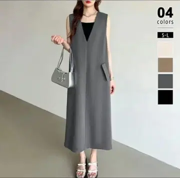 COCOMOMO 원피스 V넥 오버롤 스커트