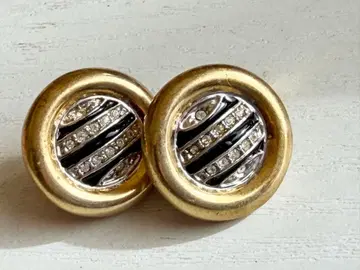 골동품 골드 컬러 x 큐빅 x 블랙 vintage 귀찌