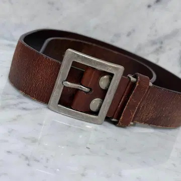 이탈리아 가죽 UNIQLO 유니클로 천연 가죽 벨트 심플 데미지 가공