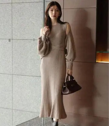 Rirandture 리랜드트루 4WAY 케이블 원피스SET 모카M