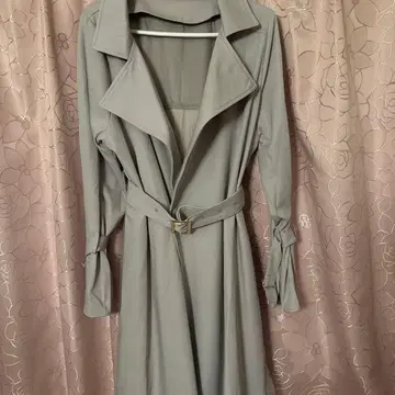 그레이 트렌치코트 허리 벨트 포함