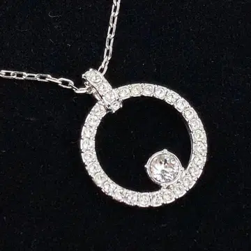 스와로브스키 목걸이 서클 큐빅 실버