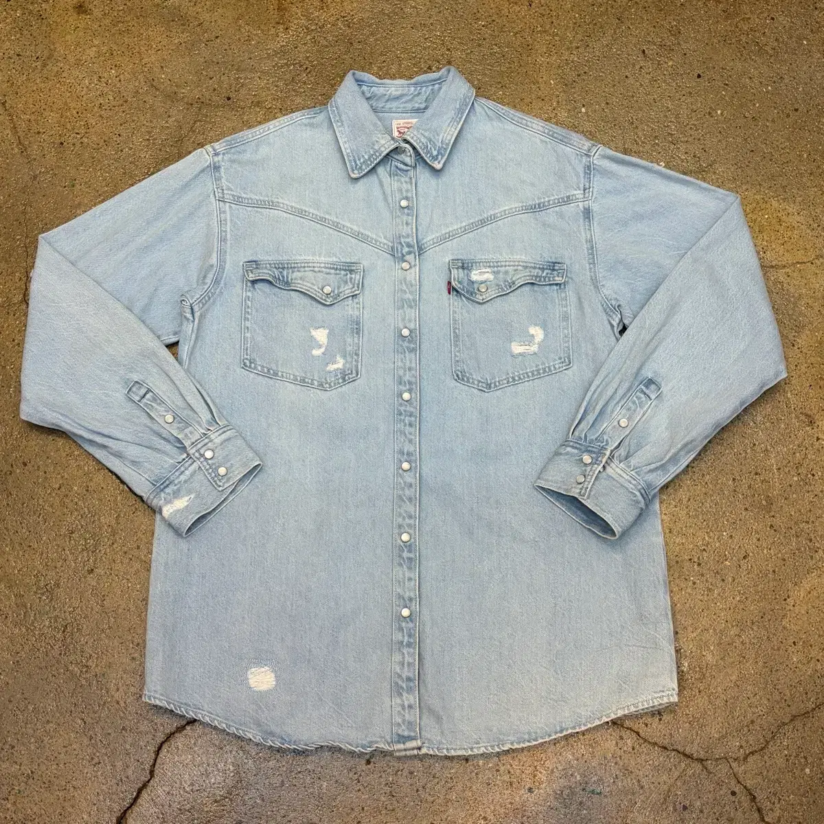 VTG ZINO ダメージ ウォッシュ リネン 半袖 シャツ ヴィンテージ Y2k パンク グランジ 綿麻デニムパール釦半袖シャツ | AND ON JIONE STORE（アンドオン