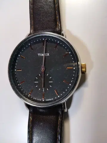 TIMEX 손목시계 브라운 가죽