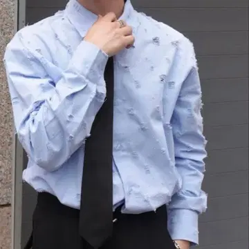 ALUDE 데미지 디자인 넥타이