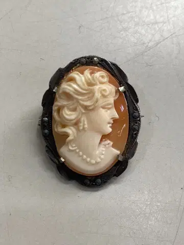 쉘 카메오 브로치 펜던트 탑 실버 800