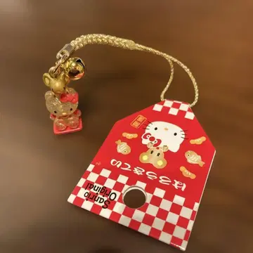 헬로키티 간지 쥐 꼬리 장식 키링 미사용 새상품