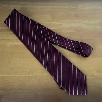 폴스미스 PS 스트라이프 넥타이 버건디 보르도 와인 레드