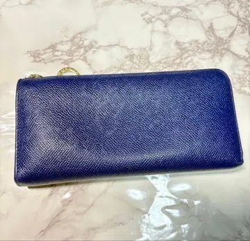 불가리 장지갑 블루 L형 지퍼