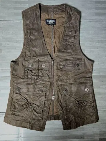 TORNADO MART 코팅 베스트 M y2k 00s 시크 스타일