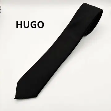 [ 새상품급 ] HUGO 휴고 넥타이 무지 울 블랙
