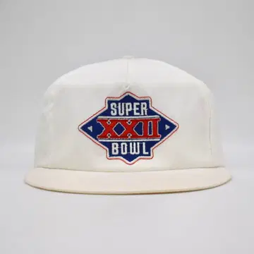 새상품급 80s USA 빈티지 슈퍼볼 XXII 자수 캡 화이트