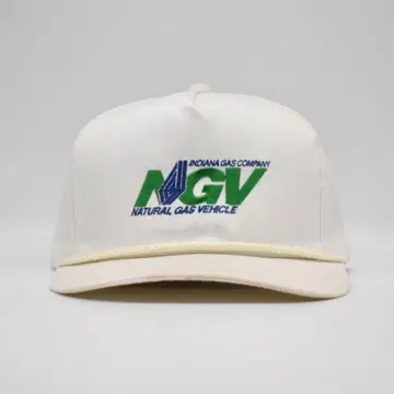 90s 빈티지 인디애나 가스 기업 자수 캡 로프 포함 화이트