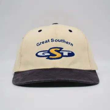 90s 2톤 빈티지 자수 캡 기업 로고 GST 더티 구제 의류