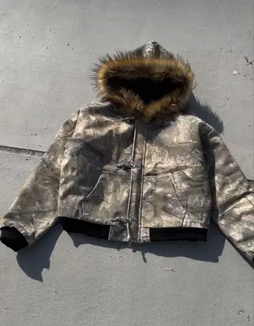 9s project 퍼 후드 자켓