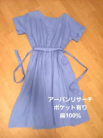 URBAN RESEARCH 옅은 파랑 린넨 100% 원피스 프리 사이즈