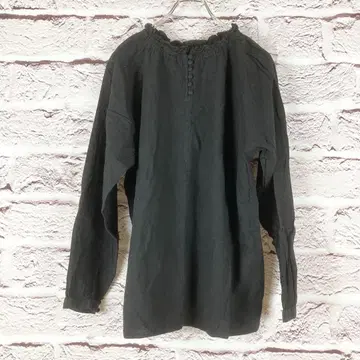 zzz2455:studio clip 마 혼방 튜닉 목 부분 밴딩 블랙 M