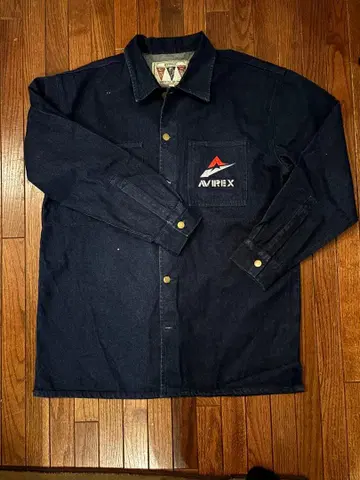 [ 새상품급 ] AVIREX 빅 자수 로고 데님 커버올