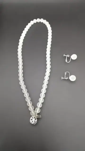 프로스트 쿼츠 목걸이 & 귀찌 프로스트 수정 파워스톤