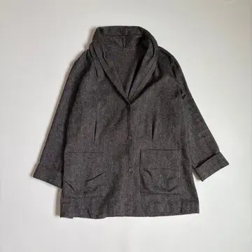 어반 트레디셔널 린넨 블렌드 숄카라 자켓 헤링본