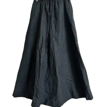 LADY LUCK LUCA 린넨 100% 블랙 맥시 길이 스커트