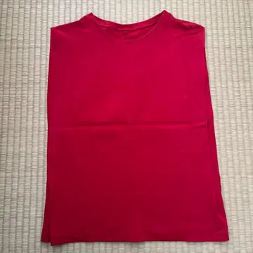 노리즈 고기능 LA+스무스 턱 슬리브리스 티셔츠 빨간색