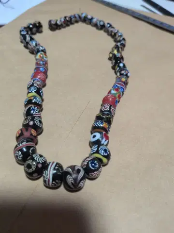 잠자리 유리풍 비즈 목걸이 약 40cm