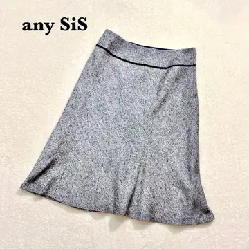 애니시스 플레어 스커트 그레이 계열 사이즈 3 무릎 기장 레이온 엘레강트