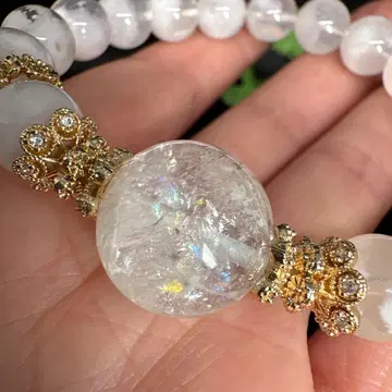 세리사이트 인 쿼츠 무지개 세리사이트 인 로즈쿼츠 팔찌