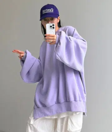 wee9s/오스미츠키 슈퍼 오버 맨투맨 라일락