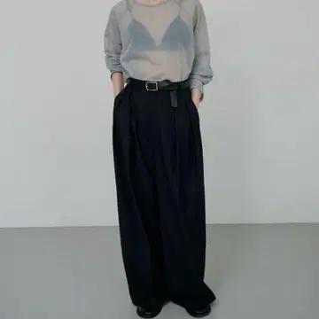 lit 리트 WLoopWidePants 블랙 와이드 팬츠 슬랙스