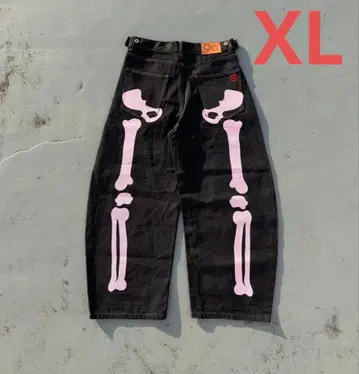 9090 Bone Hand 데님 팬츠