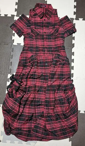 ALGONQUINS 아르곤 체크 셔츠 원피스 넥타이 결품