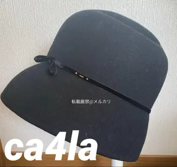 Ca4La 카시라 울 모자 햇 리본 비즈 블랙 블랙